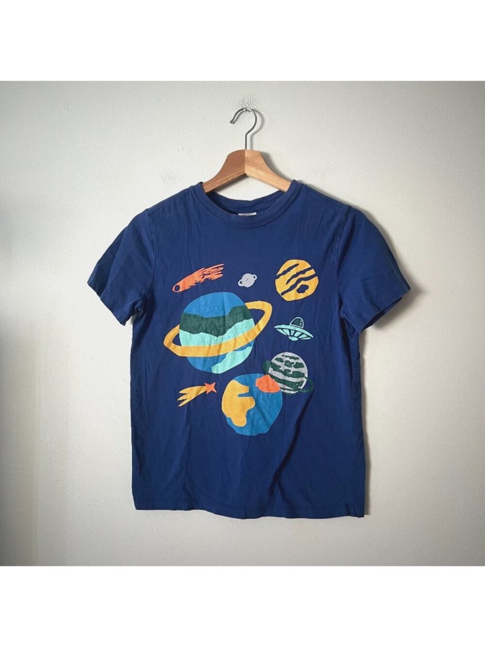 Hanna Andersson Blue Outerspace Graphic Short Sleeve T-Shirt Kid's Size 140/10